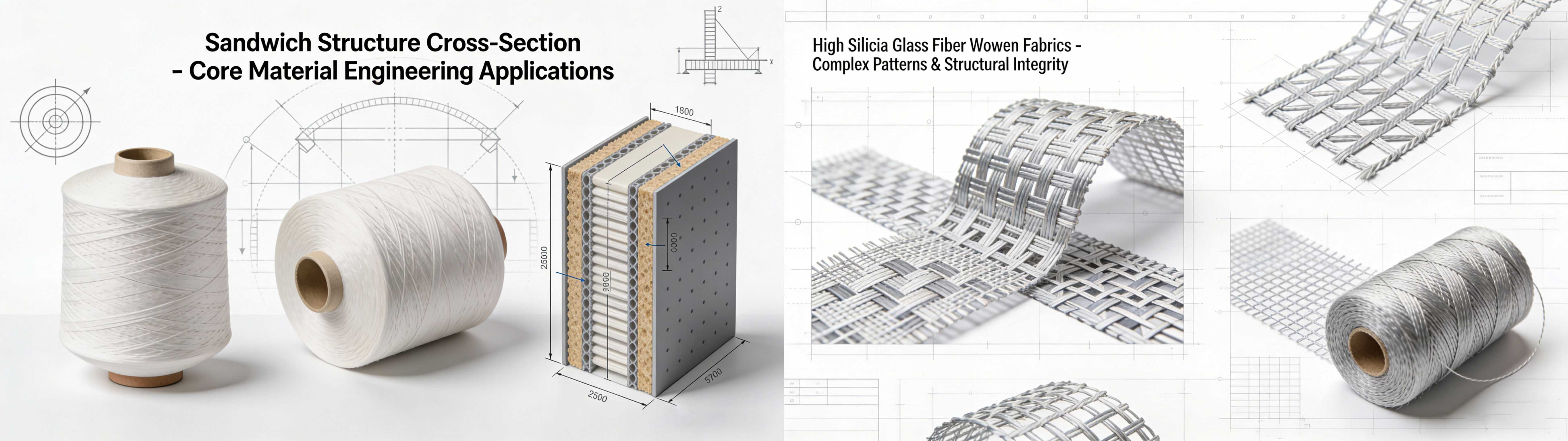 High silica yarn, fabric and composite